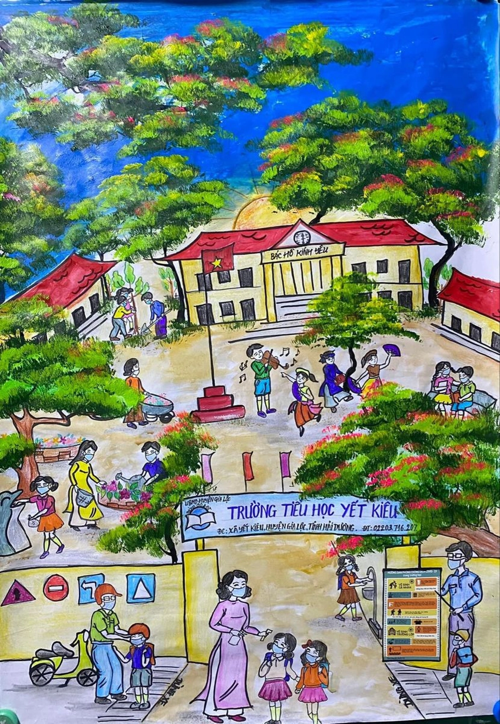 vẽ tranh nghề nghiệp cô giáo nhân hậu 