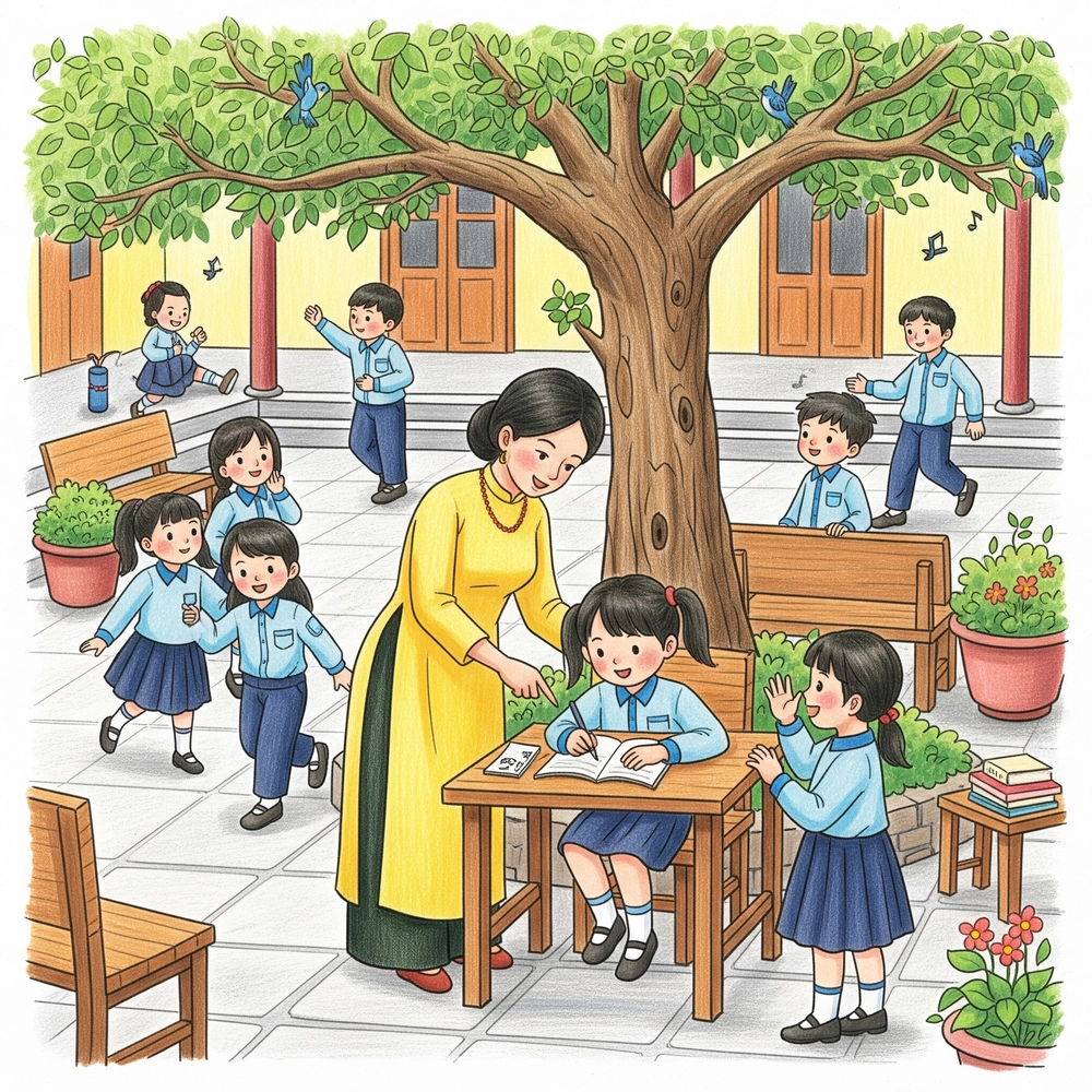 vẽ tranh nghề giáo viên chủ đề học tập 
