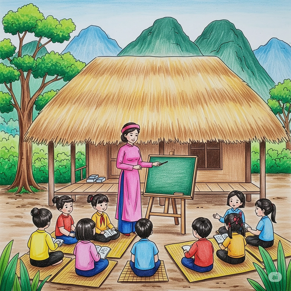 vẽ tranh nghề giáo viên sáng tạo dễ vẽ 