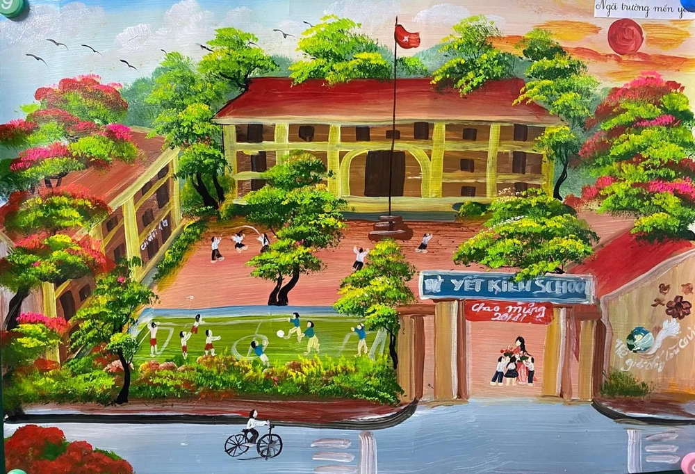 tranh vẽ nghề giáo viên dễ thương 
