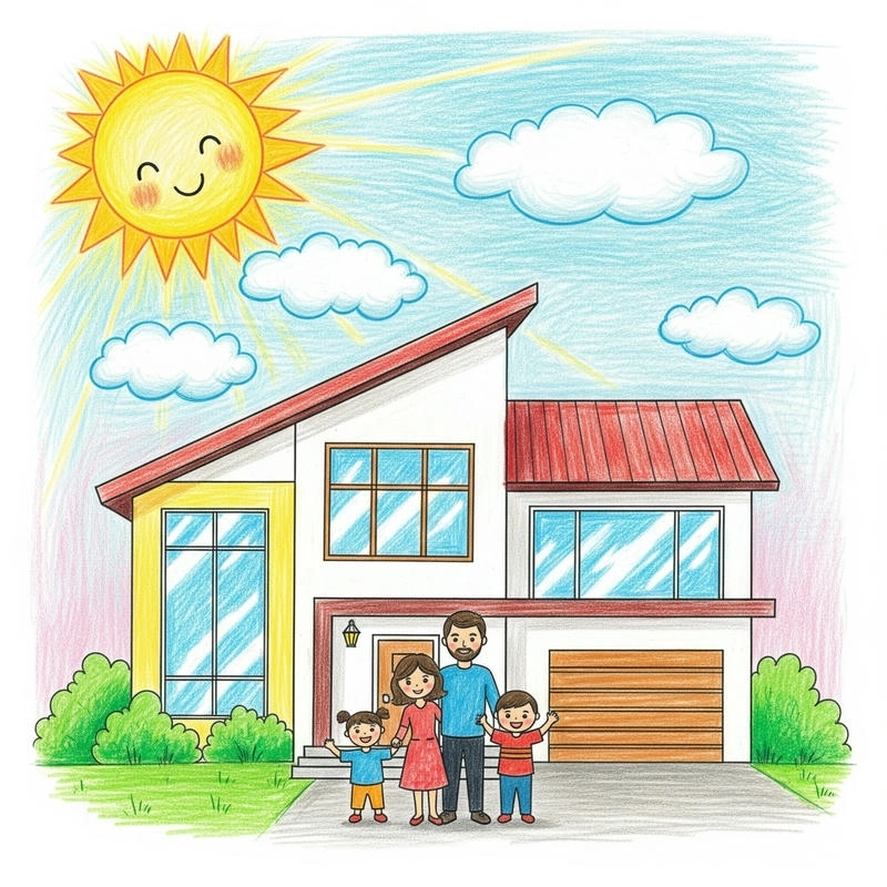 vẽ ngôi nhà trong tranh lớp 7 nhanh 