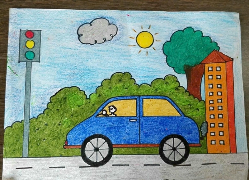 tranh vẽ ô tô đẹp 