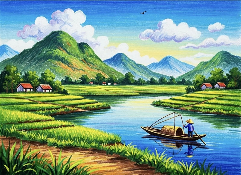 bức tranh vẽ phong cảnh 