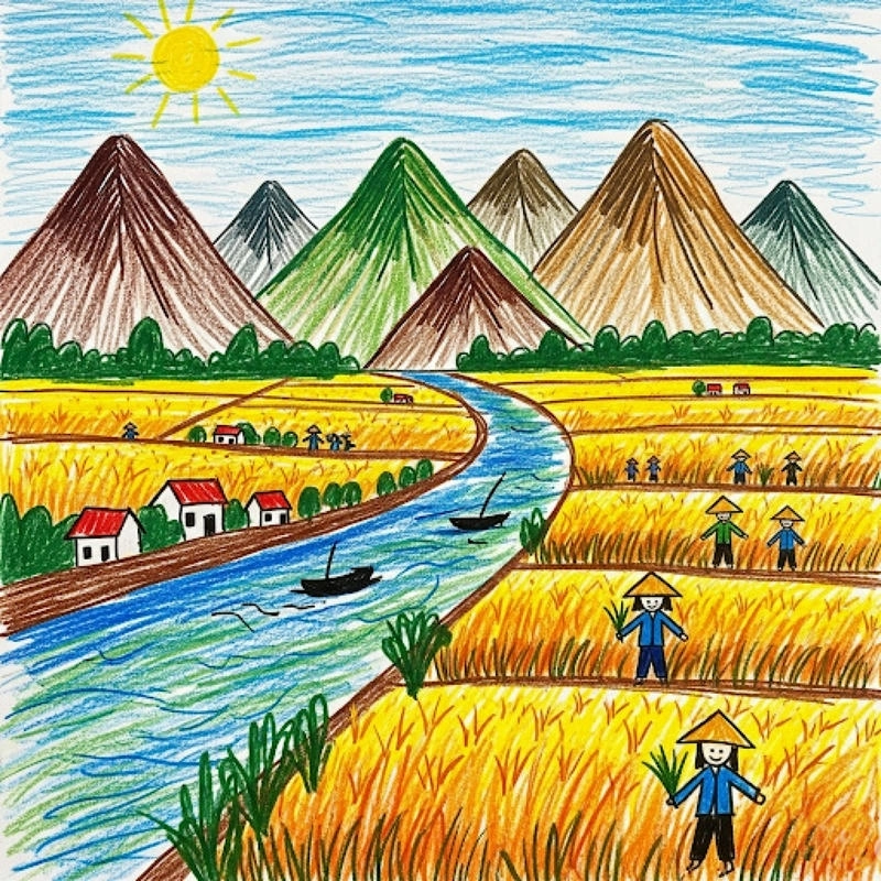 vẽ tranh đề tài phong cảnh quê hương lớp 9 