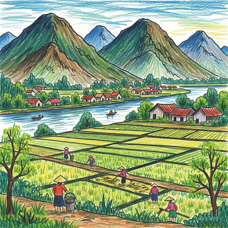 vẽ tranh phong cảnh quê hương lớp 7 