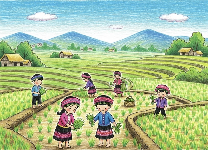 quê hương tranh vẽ nghệ thuật 
