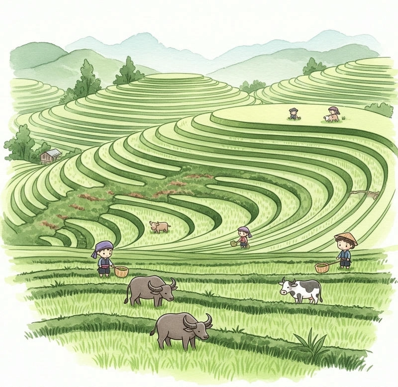 tranh vẽ quê hương đất nước với trẻ em vui chơi 