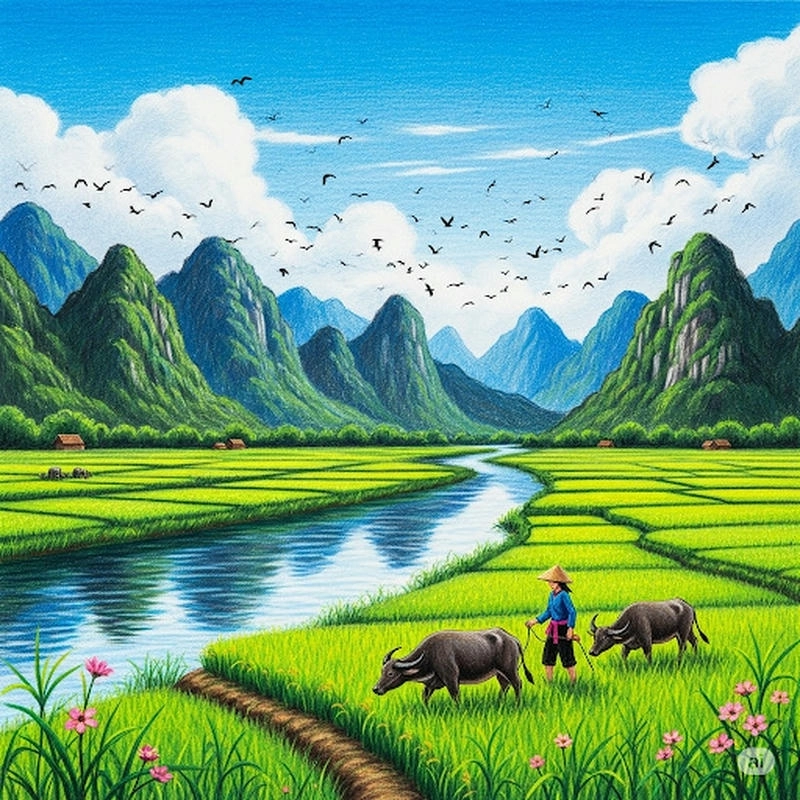 tranh vẽ quê hương đất nước ý nghĩa 