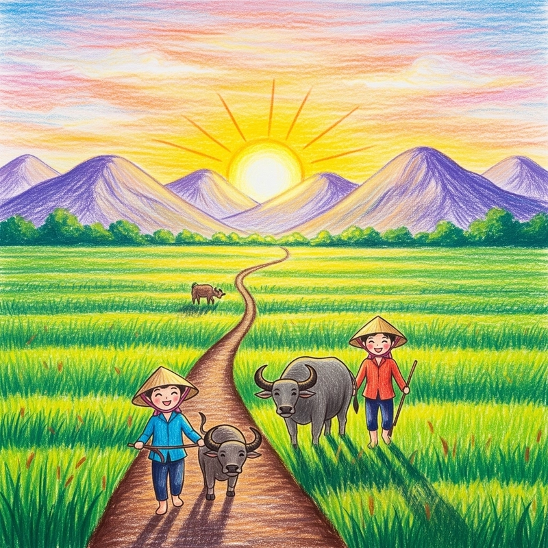 vẽ tranh về cảnh quan thiên nhiên rừng núi 