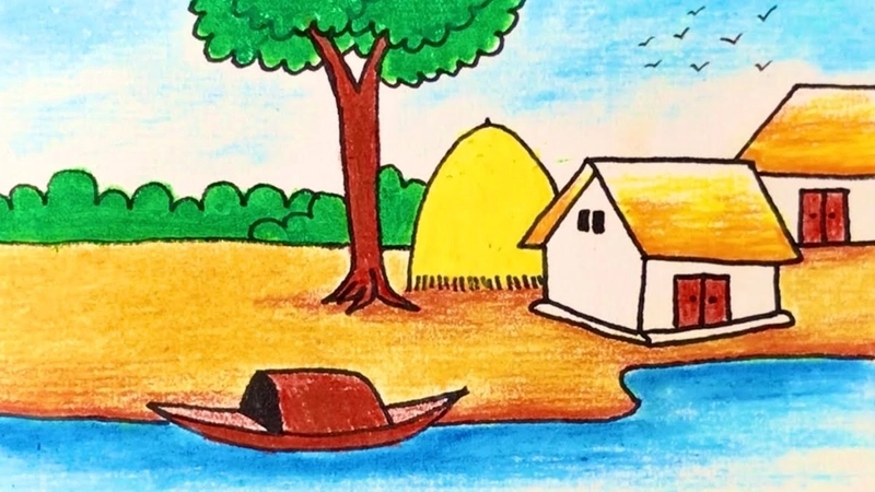 vẽ tranh tường phong cảnh thiên nhiên 3d 