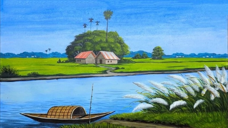 vẽ tranh phong cảnh thiên nhiên mùa hè 