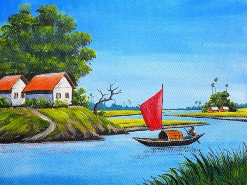 vẽ tranh thiên nhiên đơn giản cho học sinh 