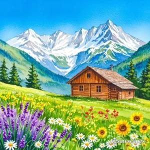 vẽ tranh về cảnh quan thiên nhiên quê hương