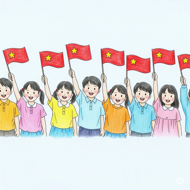 vẽ tranh chủ đề bác hồ và thiếu nhi 