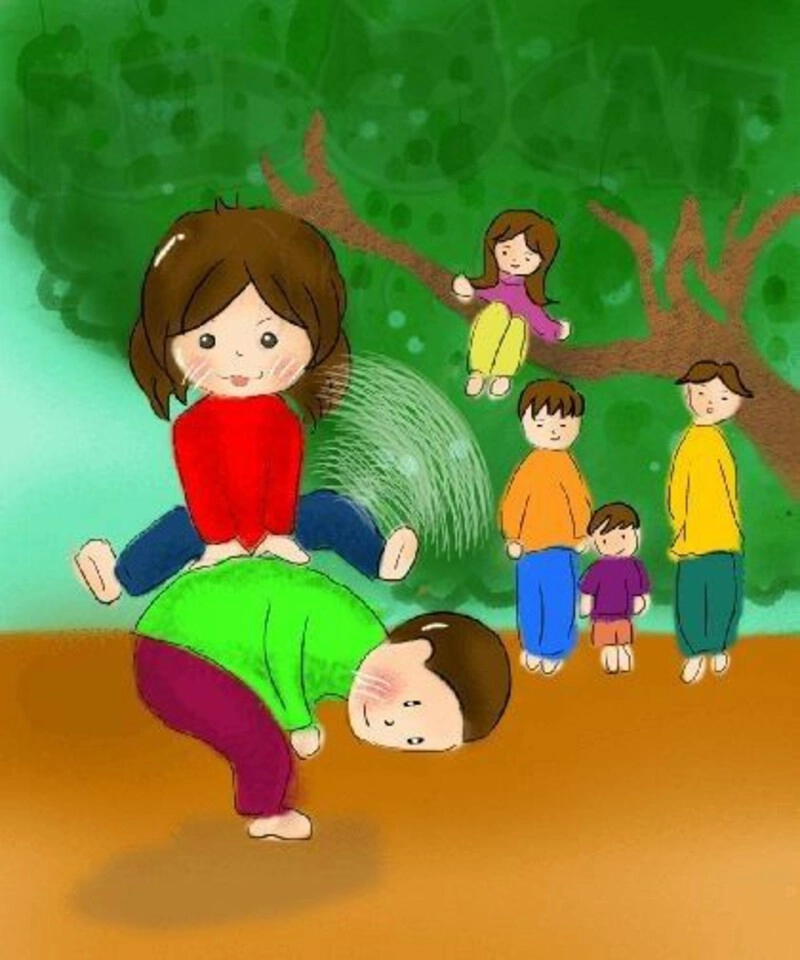 vẽ tranh trò chơi dân gian đơn giản 