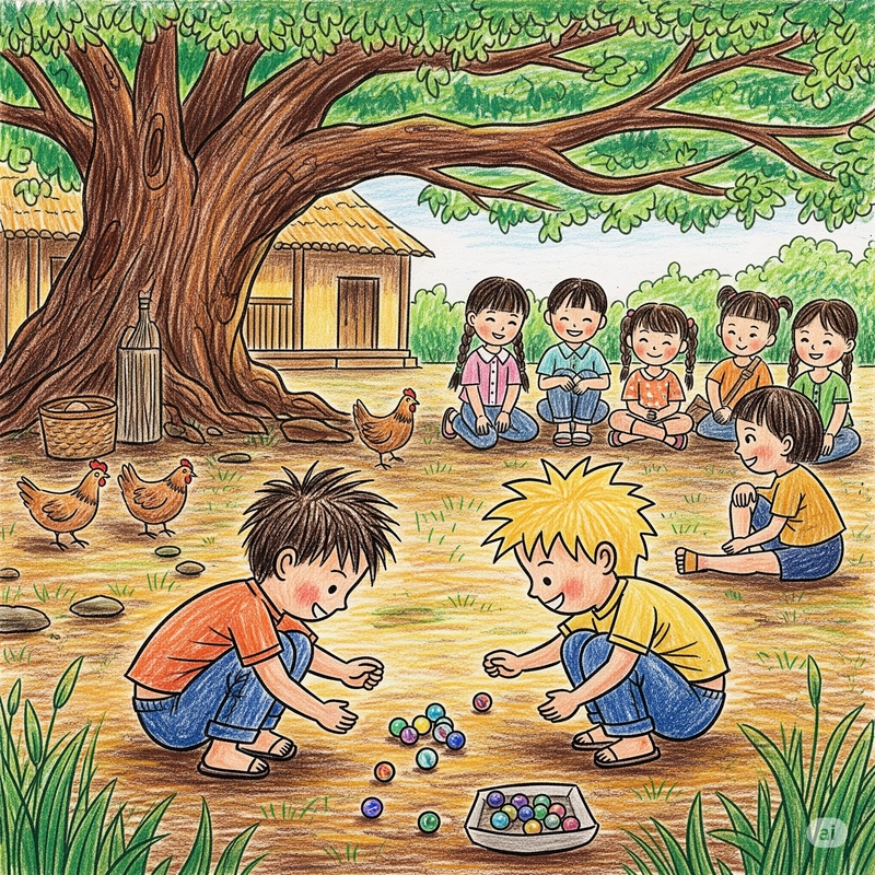 vẽ tranh trò chơi dân gian vui nhộn 