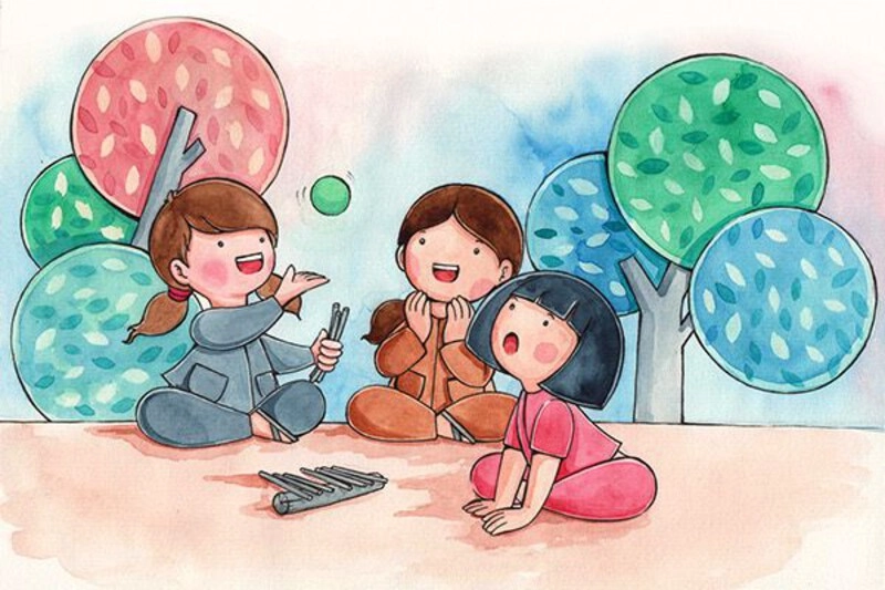 tranh trò chơi dân gian dễ vẽ cho bé 
