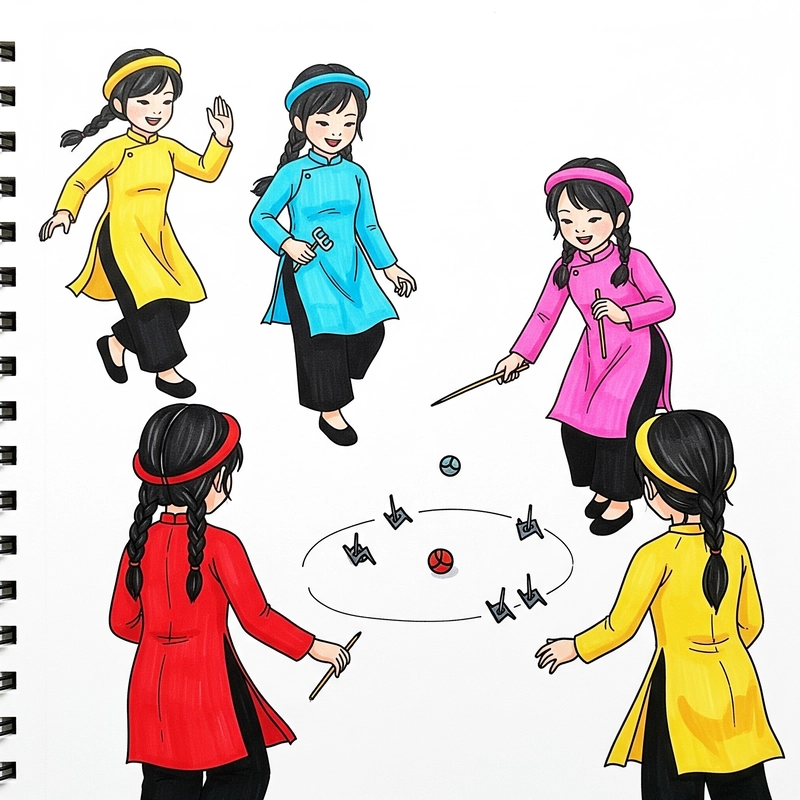 vẽ tranh trò chơi dân gian truyền thống 