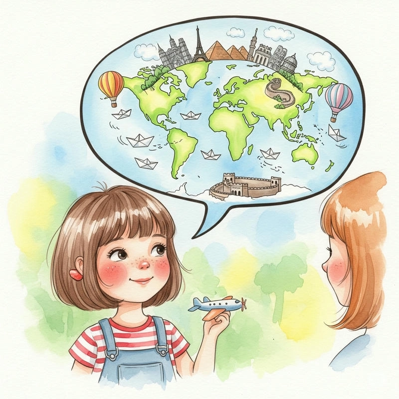 tranh vẽ ước mơ của bé gái 