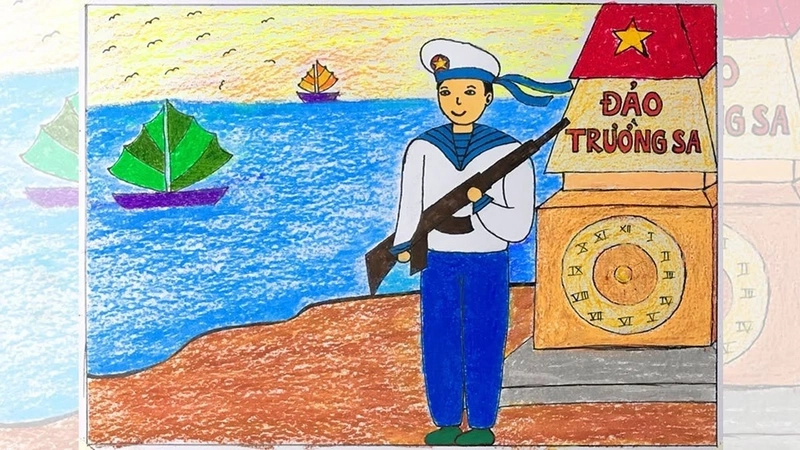 tranh vẽ về biển đảo việt nam đẹp 