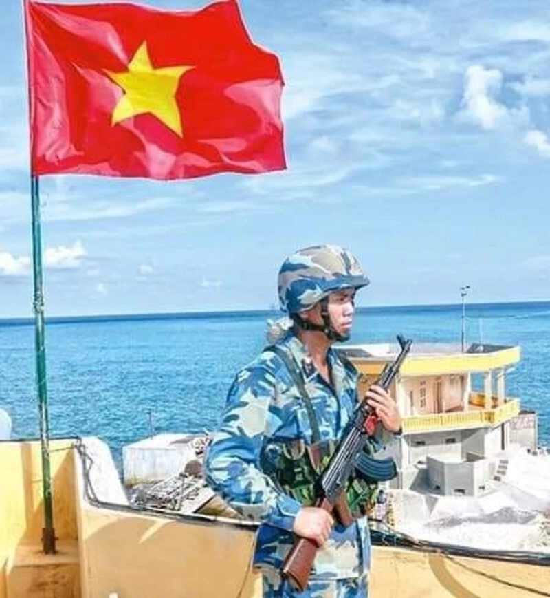 tranh vẽ biển đảo việt nam có hòn đảo và biển xanh 