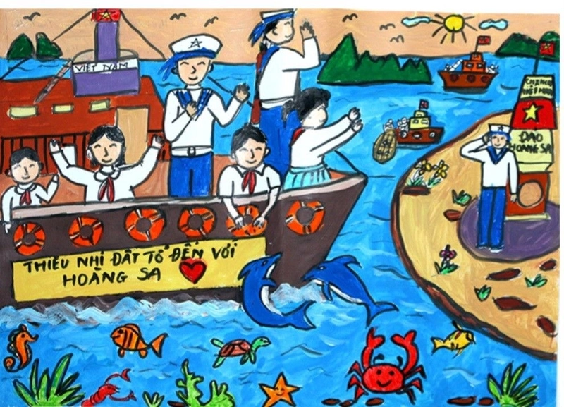 tranh vẽ biển đảo quê hương việt nam thân thương 