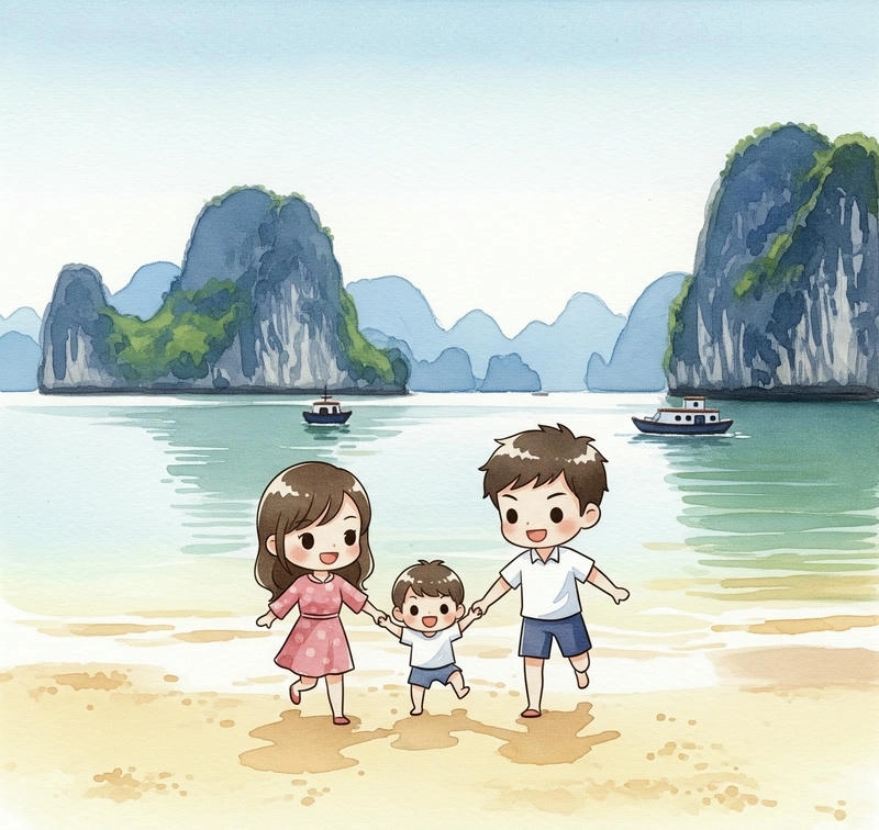 tranh vẽ vịnh hạ long phòng làm việc 