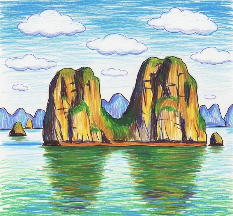tranh vẽ vịnh hạ long khổ lớn 
