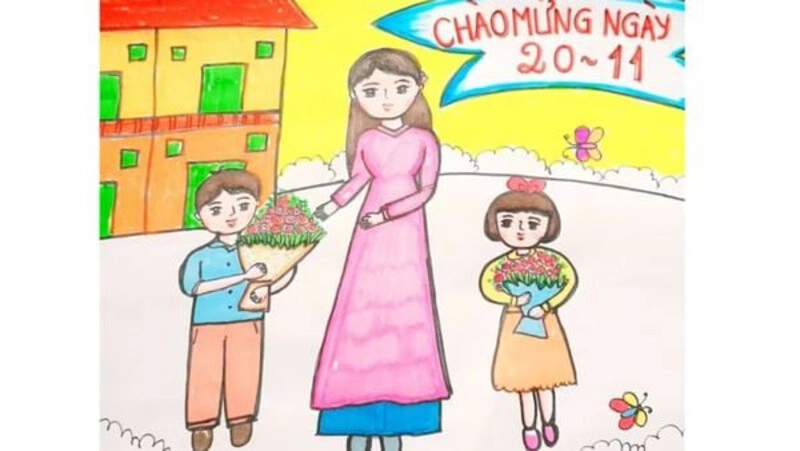 vẽ tranh tri ân thầy cô 20 11 