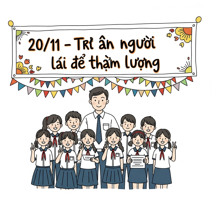tranh vẽ 20 11 đơn giản cho học sinh lớp 1 