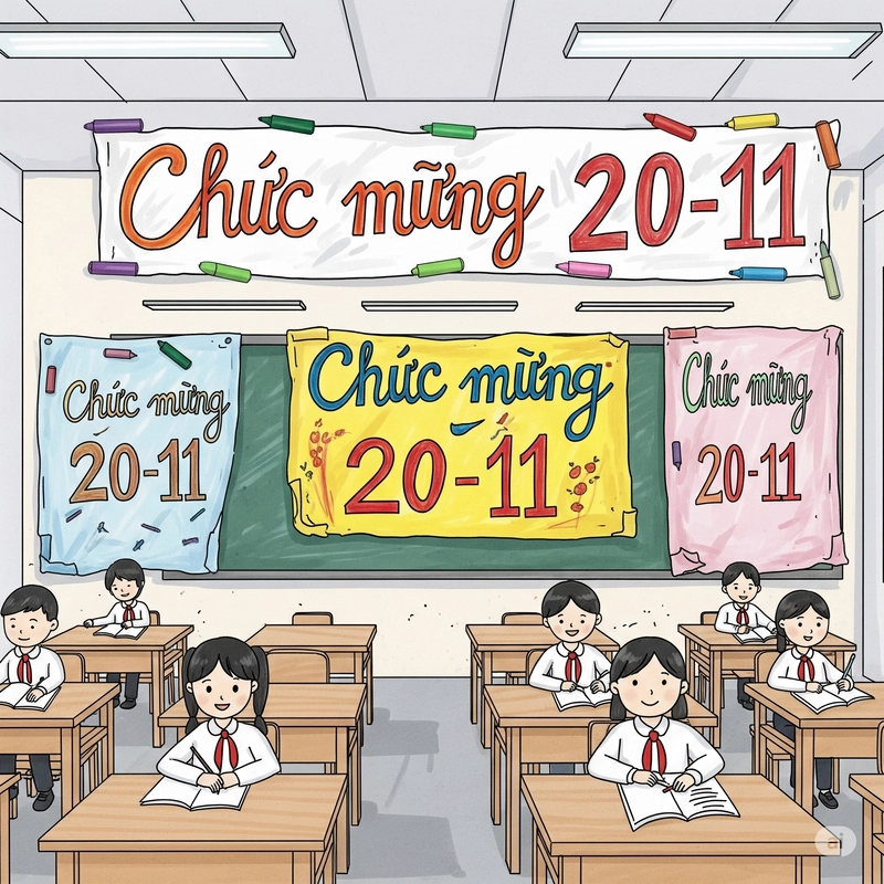 tranh vẽ 20 11 đơn giản sáng tạo 