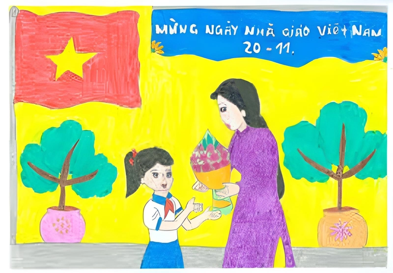 tranh 20 11 đề tài thầy cô giáo 