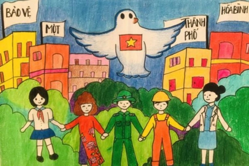 vẽ tranh chủ đề hòa bình đơn giản, dễ làm tại nhà 
