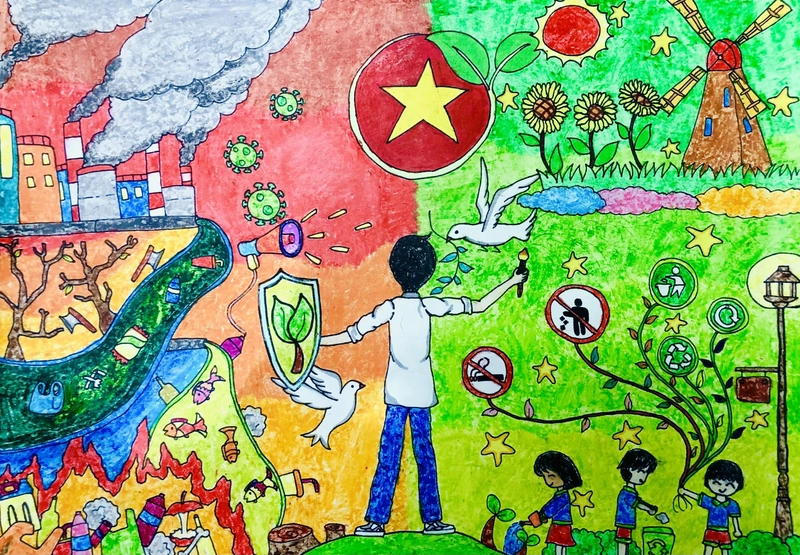 vẽ tranh bảo vệ hòa bình sáng tạo 
