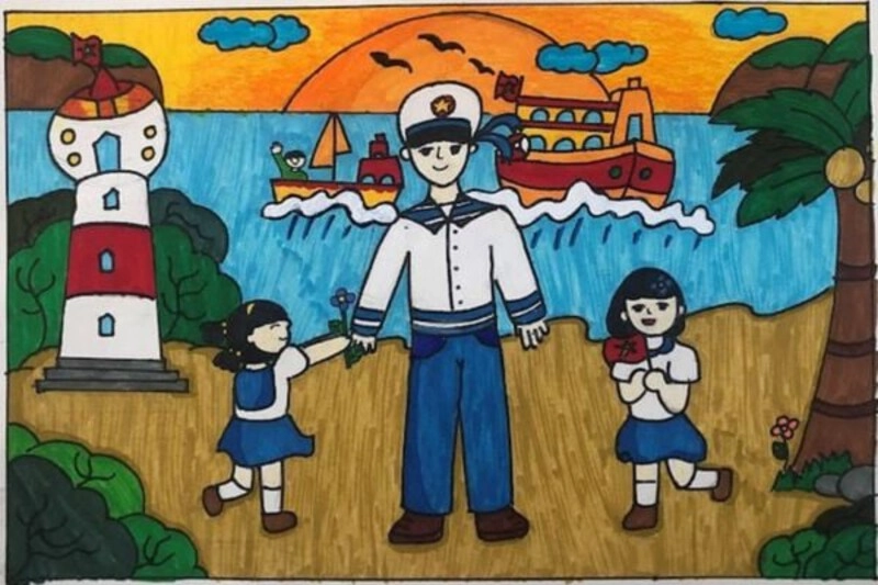 bức tranh vẽ tranh hòa bình tươi sáng 