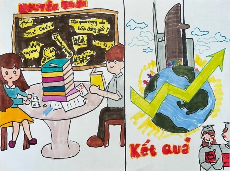 tranh bình đẳng giới đơn giản 