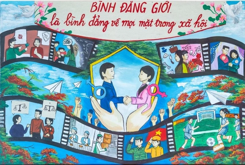 tranh vẽ đề tài bình đẳng giới 