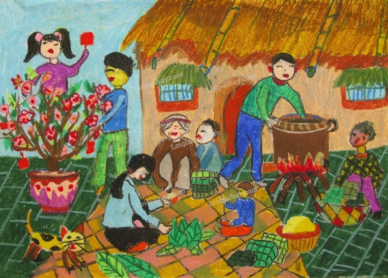 hình vẽ mùa xuân 