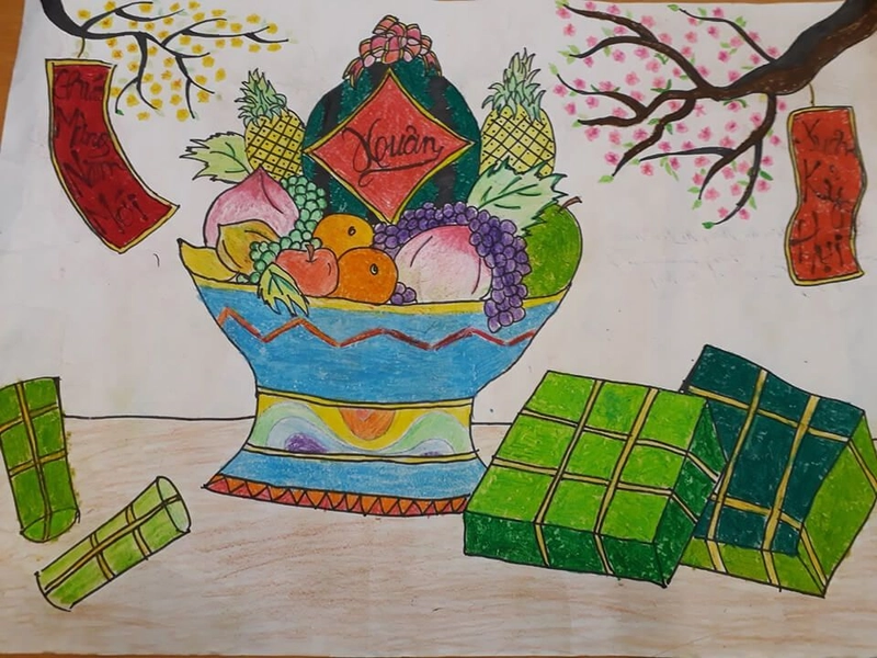 ý tưởng vẽ mùa xuân 
