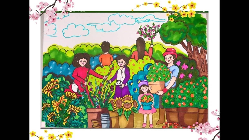 tranh đề tài mùa xuân 