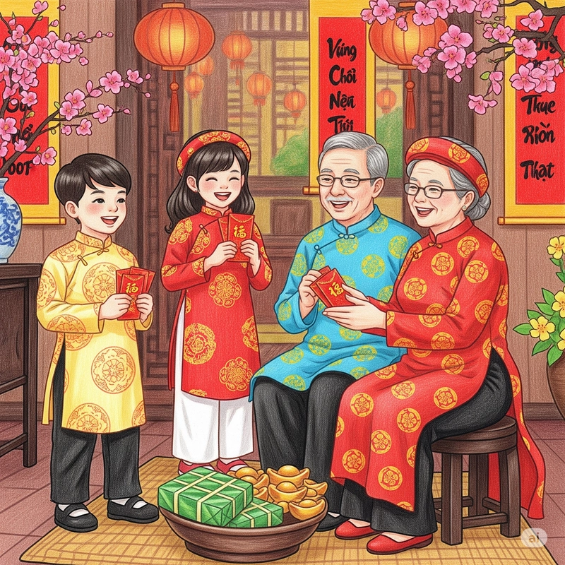 tranh xuân yêu thương 