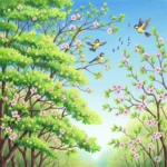 vẽ mùa xuân đơn giản