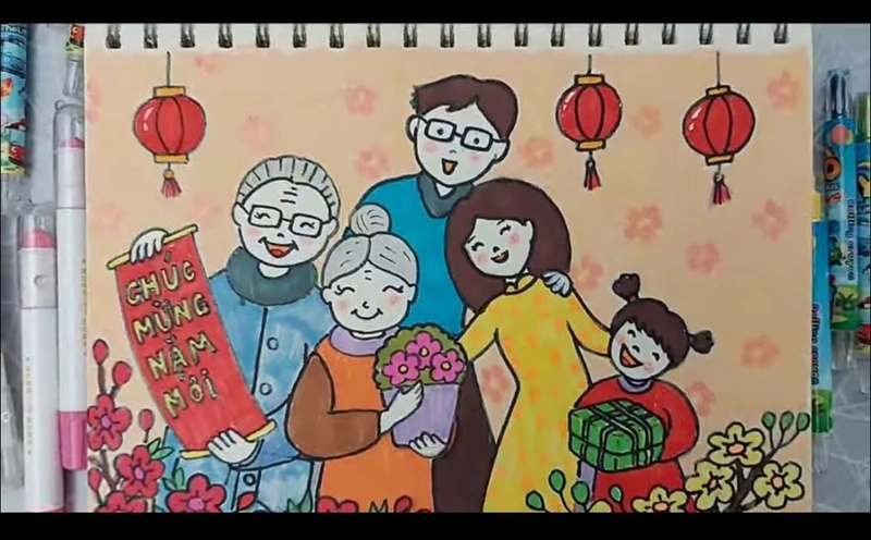 tranh mùa xuân rực rỡ 