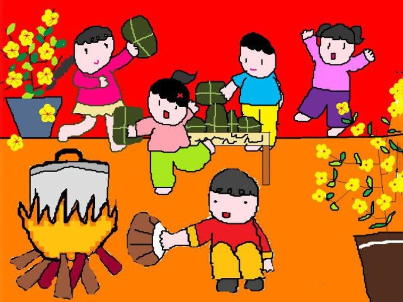 vẽ tranh chủ đề mùa xuân đơn giản 
