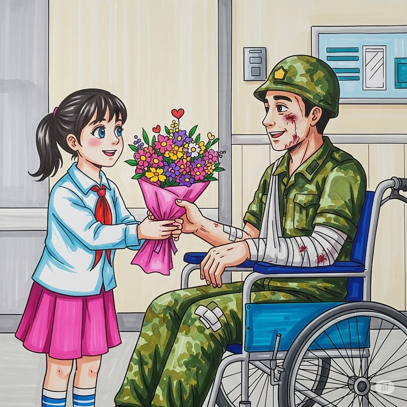 tranh hoạt động đền ơn đáp nghĩa sáng tạo 