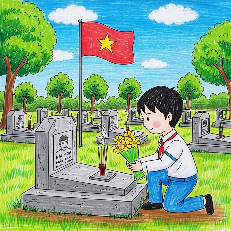 tranh đền ơn đáp nghĩa đẹp nhất 