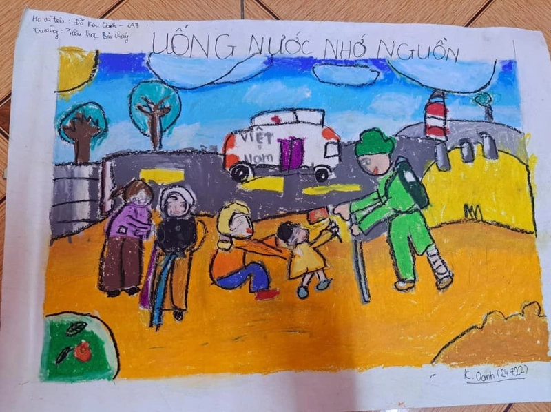 tranh đền ơn đáp nghĩa dễ vẽ 