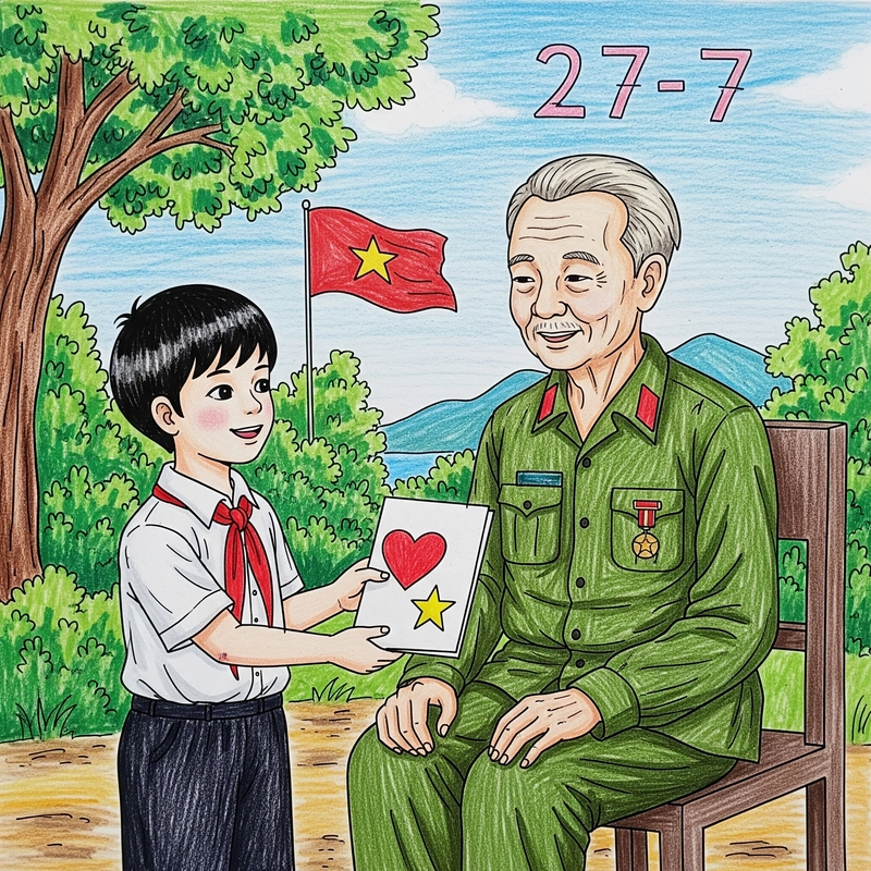 tranh báo tường đền ơn đáp nghĩa 