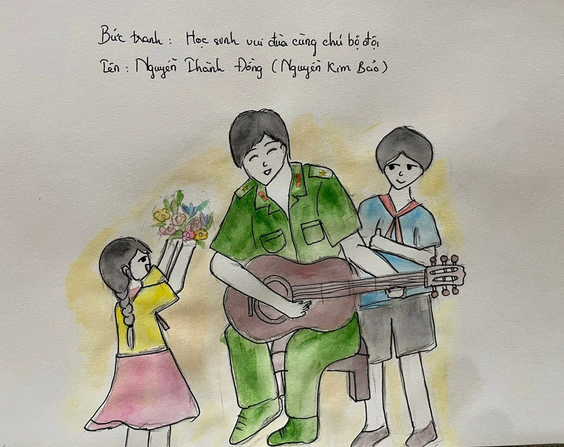 vẽ tranh về đền ơn đáp nghĩa 