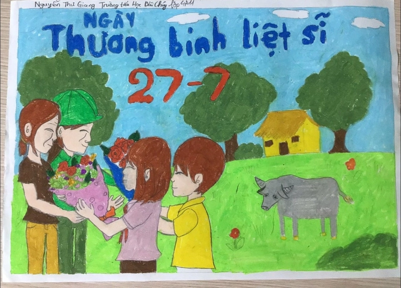 tranh đền ơn đáp nghĩa đẹp 